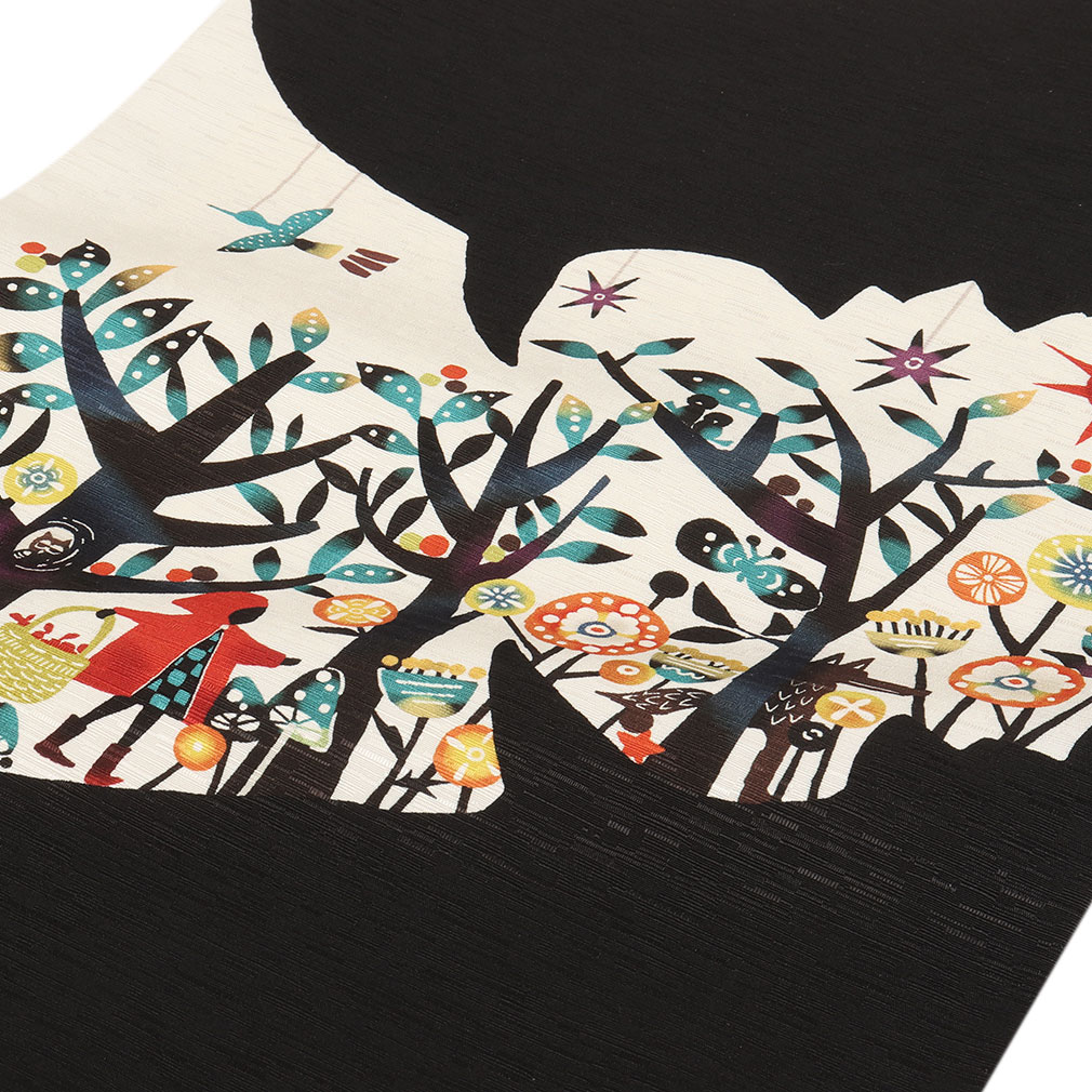  京袋帯 帯 WAKKA アイボリー 赤ずきん 仕立て上がり 正絹