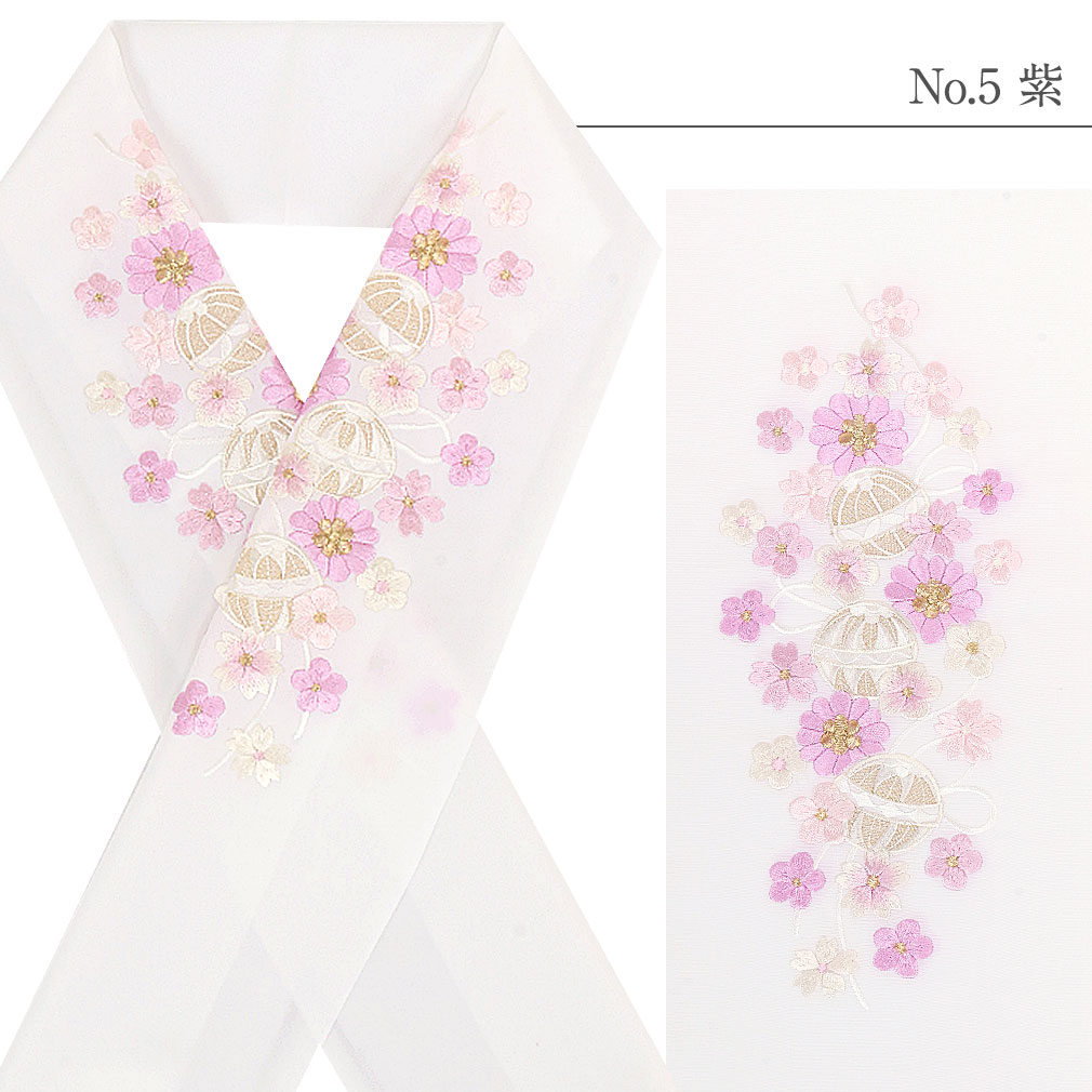 豪華で上品な高級刺繍半衿