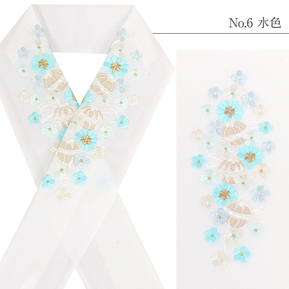 豪華で上品な高級刺繍半衿