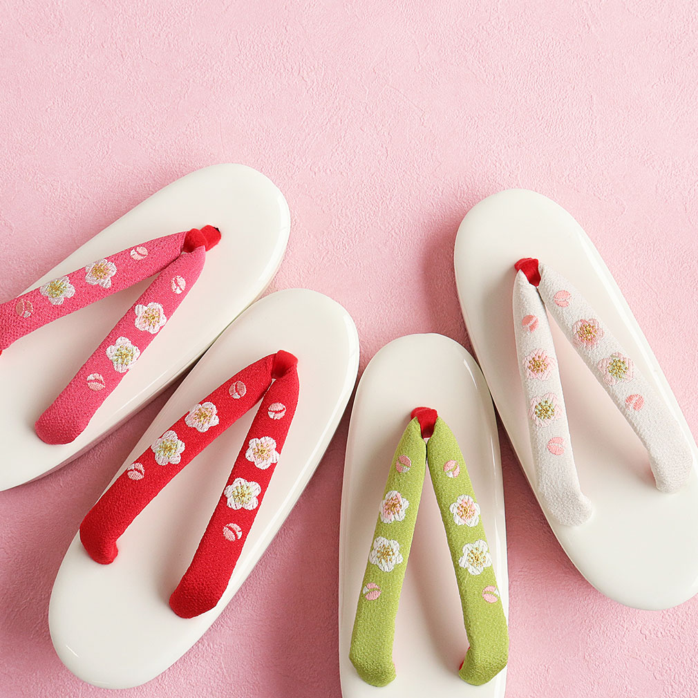 草履 七五三 女の子 3歳 5歳 7歳 Mサイズ Lサイズ 18.0cm 21.0cm 子ども用 レッド ピンク ホワイト グリーン 