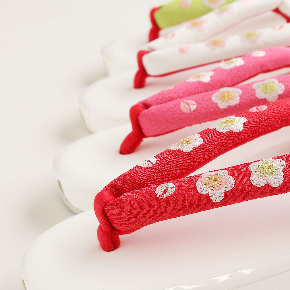 草履 七五三 女の子 3歳 5歳 7歳 Mサイズ Lサイズ 18.0cm 21.0cm 子ども用 レッド ピンク ホワイト グリーン 