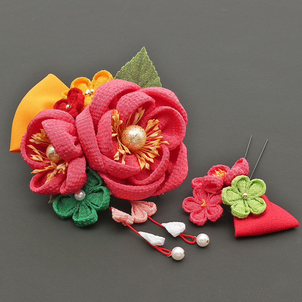 ちりめん大振り髪飾り