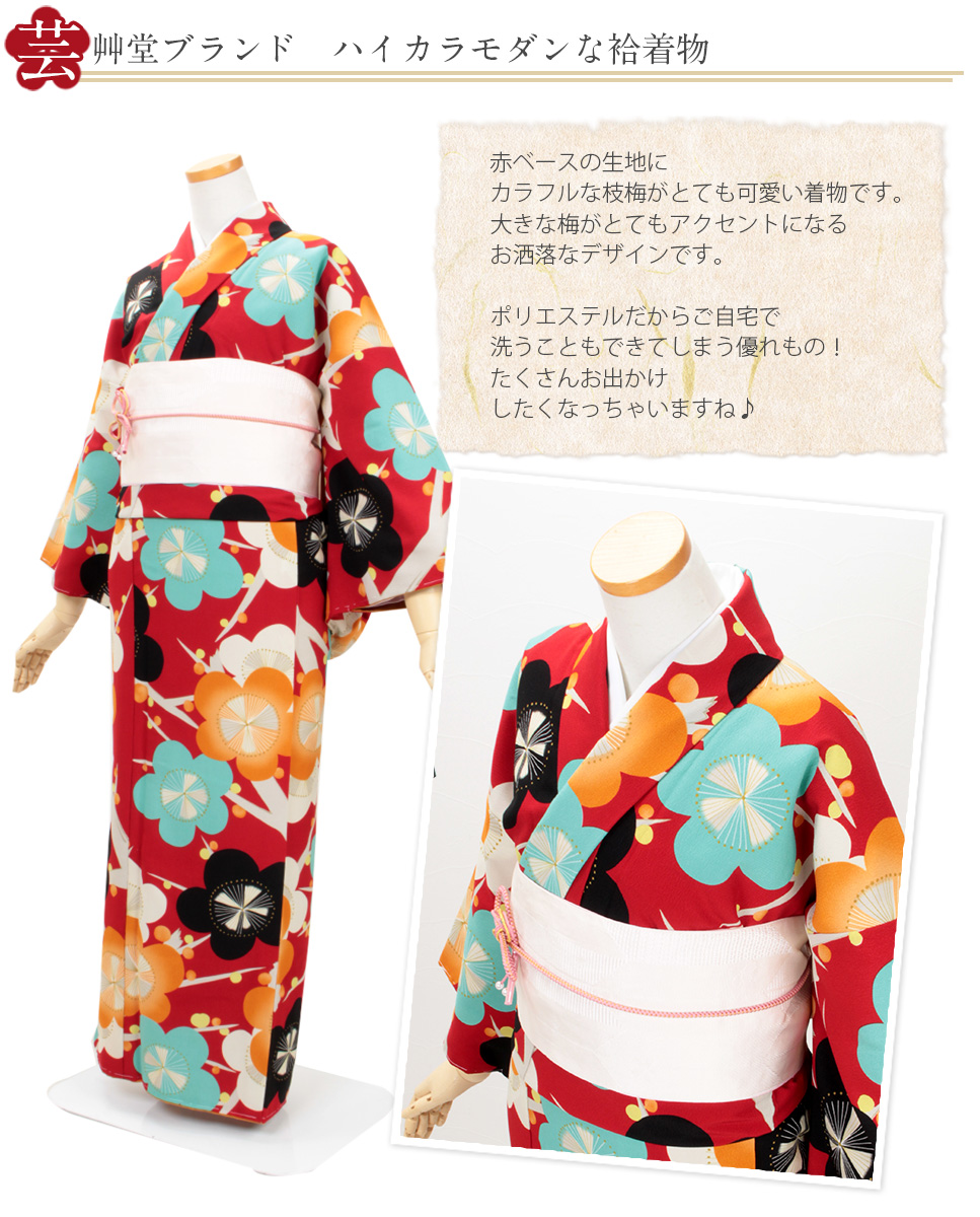 芸艸堂　洗える袷着物