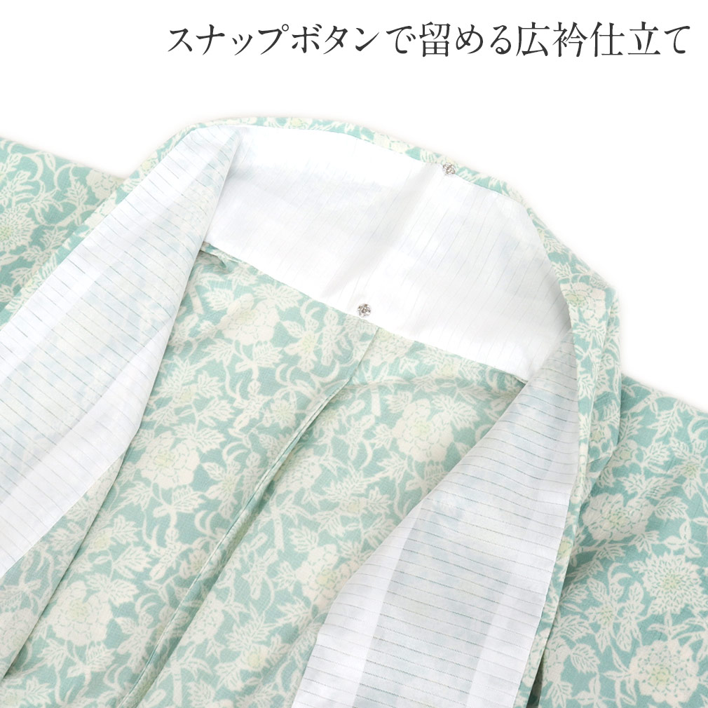 着物 夏着物 お仕立上り 小紋 単衣 月華美人 Mサイズ Lサイズ セオα ポリエステル 唐花 広衿仕立て 日本製 単衣 洗える