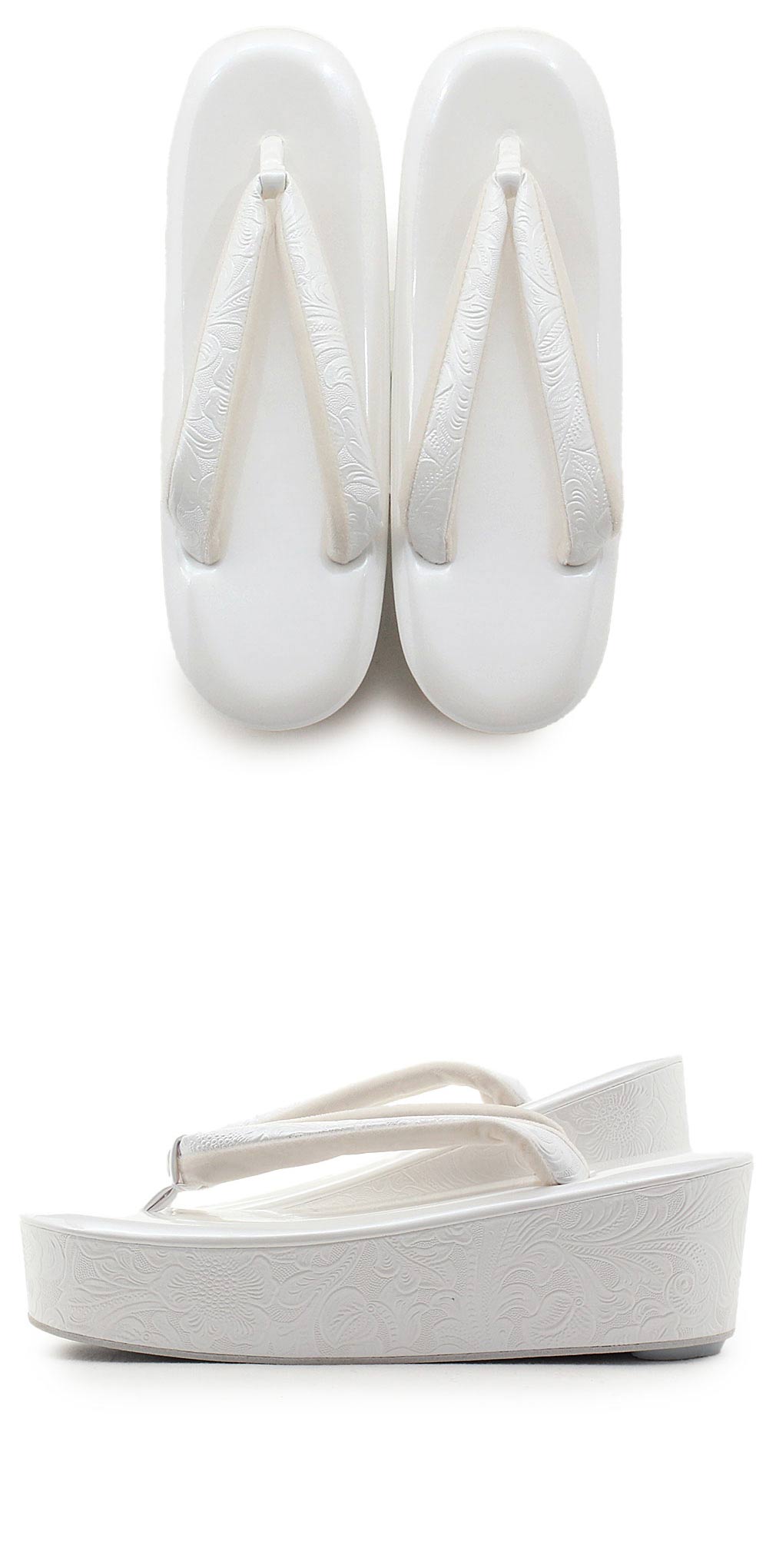 草履 成人式 振袖用 Mサイズ Lサイズ エナメル 金 銀 黒 白 唐花 紗織謹製 厚底 日本製 モダン おしゃれ 袴