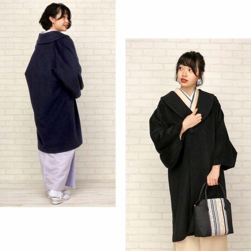 着物コート 和装用 ＜全5色／フリーサイズ＞ カシミヤ混ウールコート