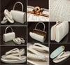 草履バッグセット礼装用ゴールド・シルバー＜ローブデコルテ＞Ｍ・Ｌサイズシャンパンゴールド台【あす楽ろーぶでこるて留袖訪問着バッグ日本製】草履バック