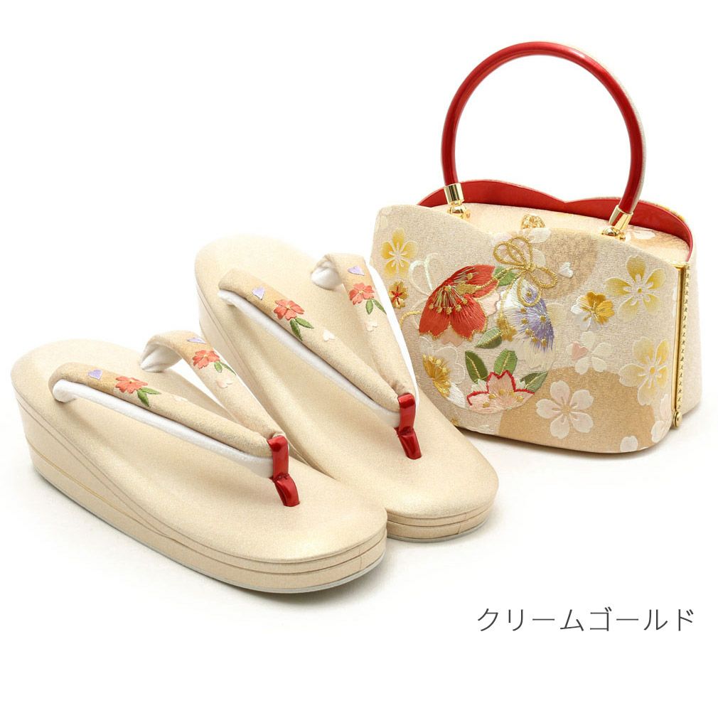 草履バッグ セット 成人式 振袖用 留袖用 訪問着用 ＜紗織＞ Sサイズ M