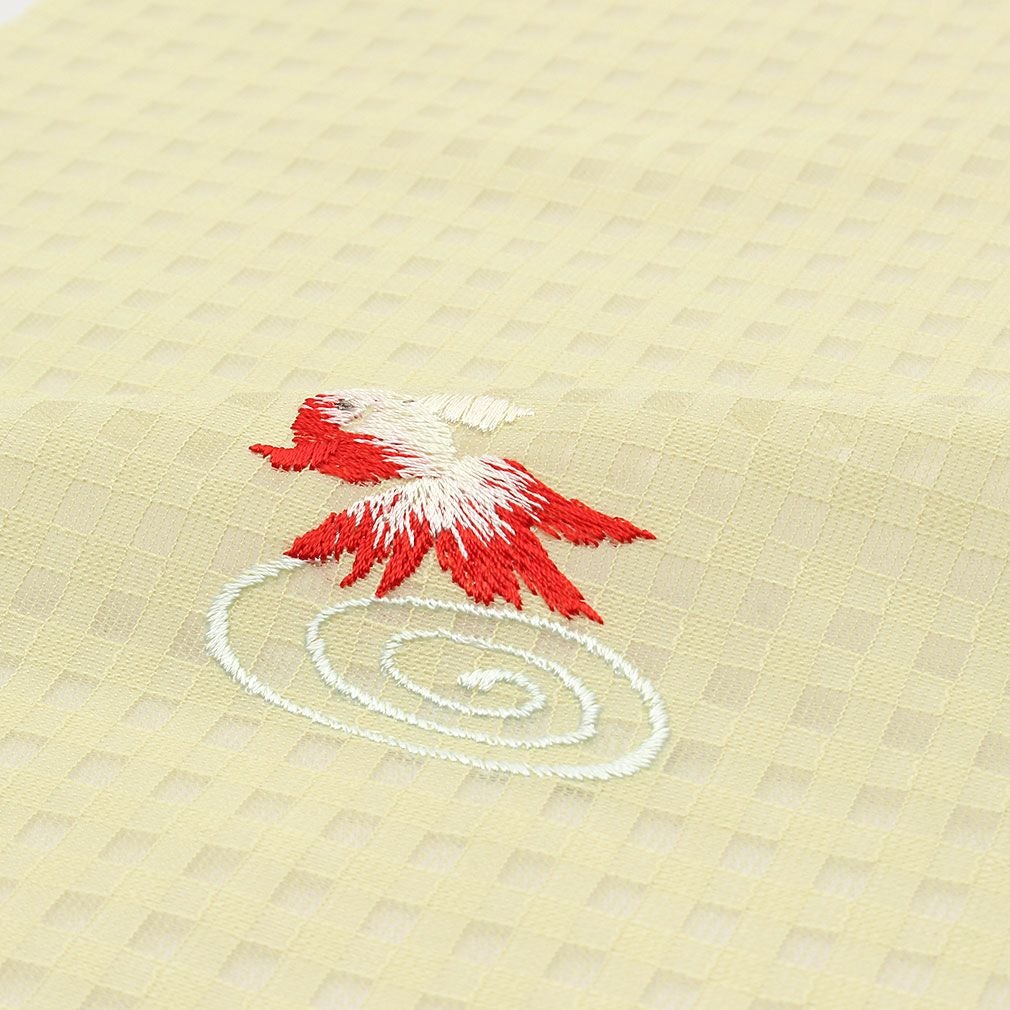 半衿 夏用 金魚刺繍 ＜全5色／金魚＞ 日本製 ポリエステル100％