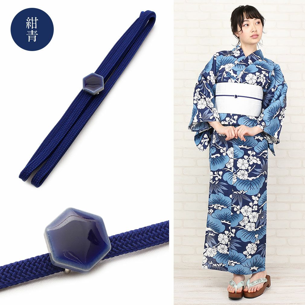帯締め＆帯留めセット 普段用 ＜美濃焼／全6色＞ 日本製