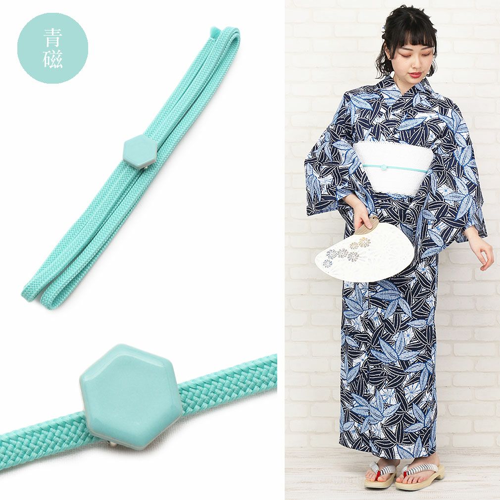 帯締め＆帯留めセット 普段用 ＜美濃焼／全6色＞ 日本製