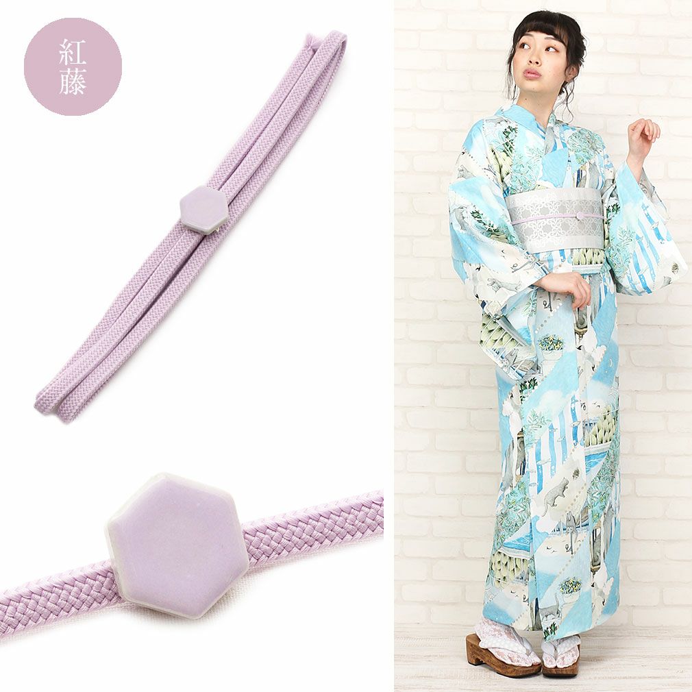 帯締め＆帯留めセット 普段用 ＜美濃焼／全6色＞ 日本製