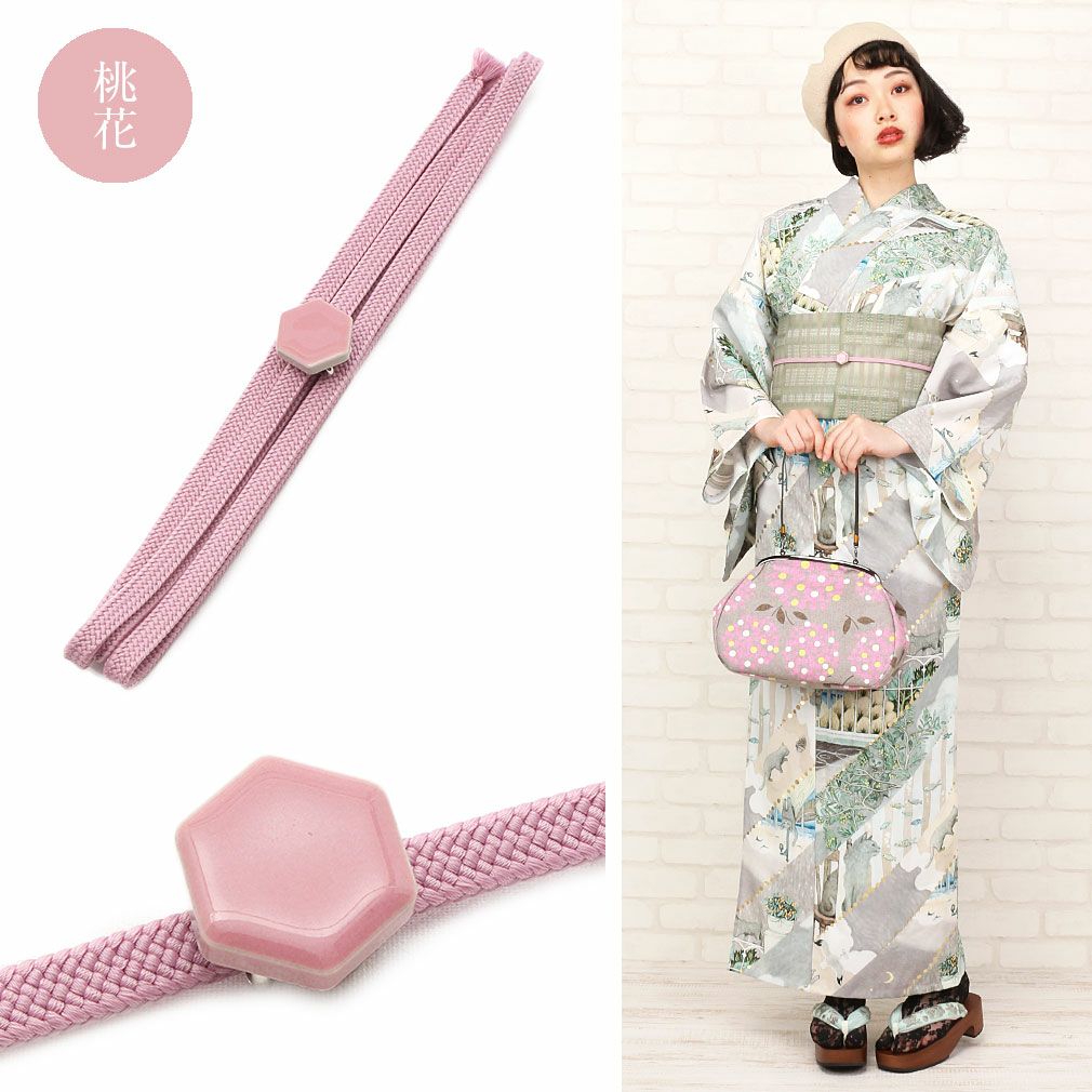 帯締め＆帯留めセット 普段用 ＜美濃焼／全6色＞ 日本製