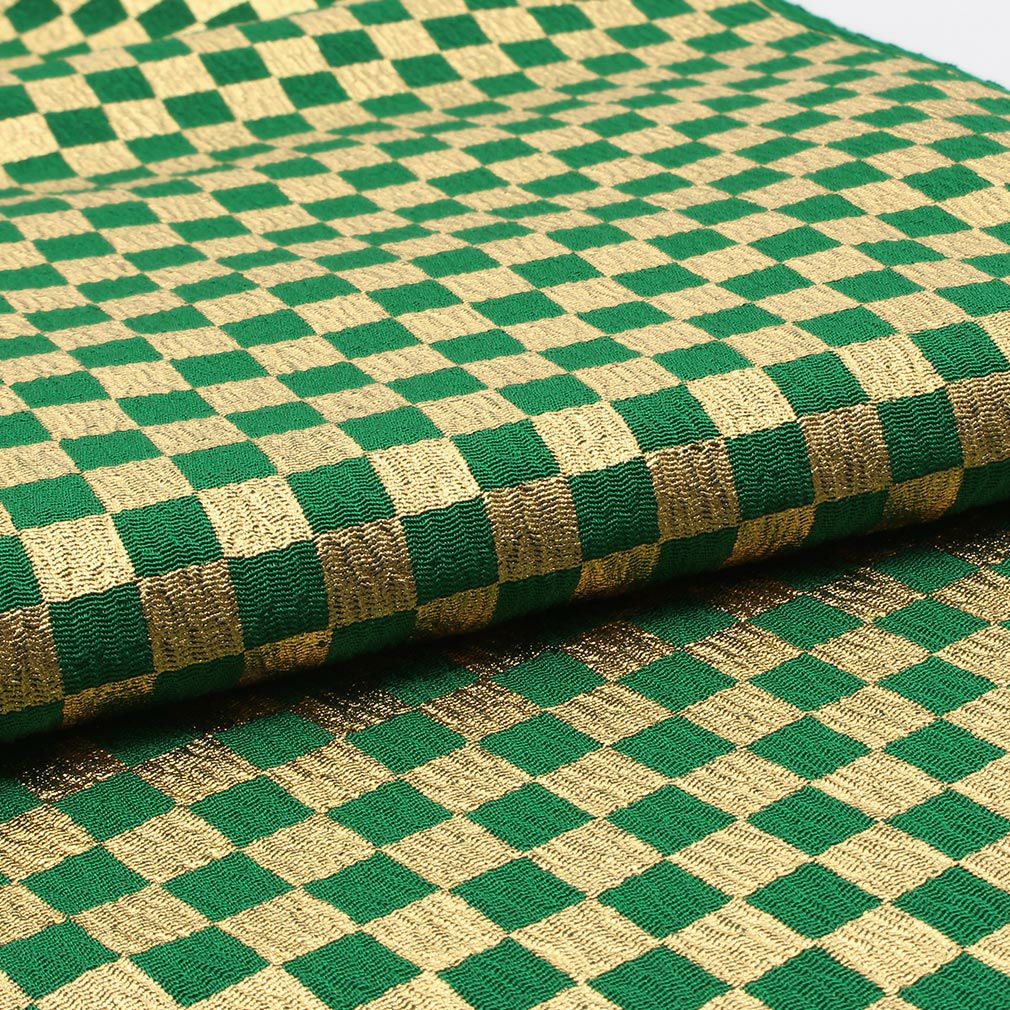 帯揚げ 振袖用 正絹 ＜5色展開／ゴールド 市松＞ メール便対応可