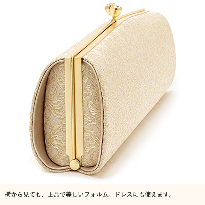  草履バッグセット 留袖用 訪問着用 礼装 S M L LL 小さいサイズ 大きいサイズ 日本製 花唐草 がま口 クラッチ ドレス 和洋 兼用 ゴールド 金 シルバー 銀 Kissteオリジナル 着物 草履 バッグ バック レディース 礼装 黒留袖