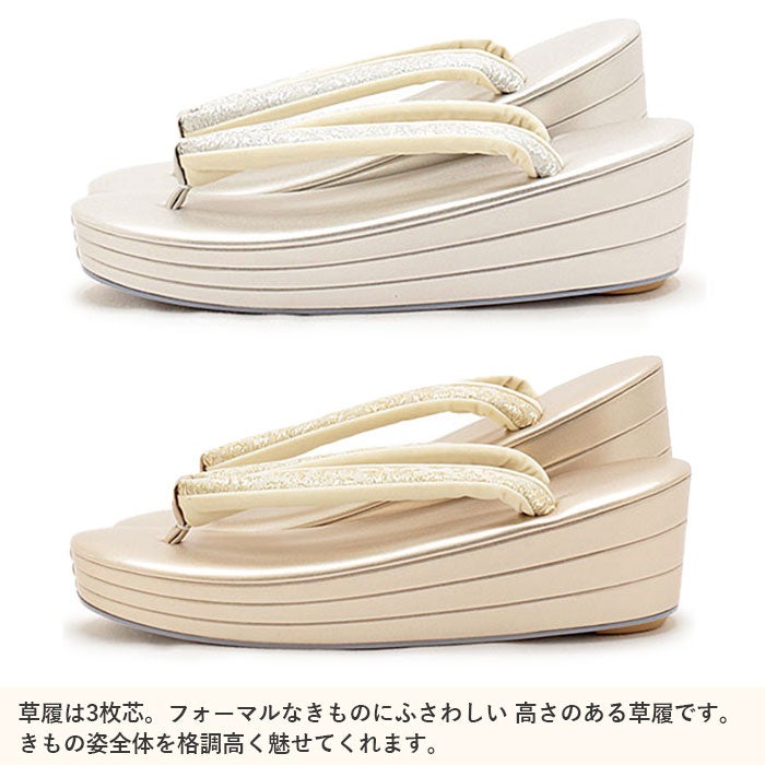  草履バッグセット 留袖用 訪問着用 礼装 S M L LL 小さいサイズ 大きいサイズ 日本製 花唐草 がま口 クラッチ ドレス 和洋 兼用 ゴールド 金 シルバー 銀 Kissteオリジナル 着物 草履 バッグ バック レディース 礼装 黒留袖