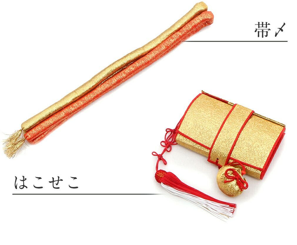七五三》 はこせこ7点セット 草履サイズ：21cm ＜朱赤／鞠 桜＞ 7歳