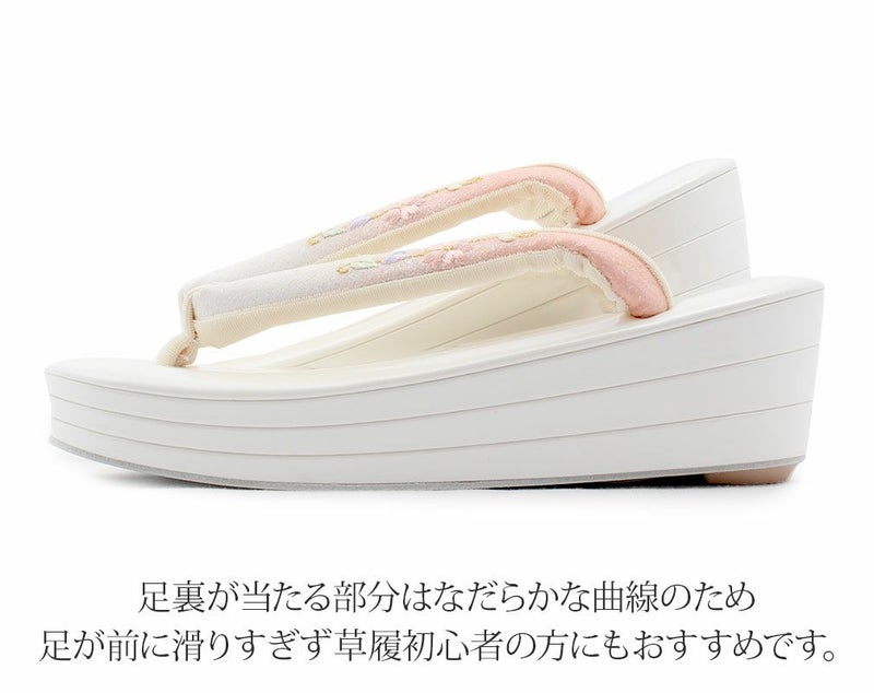 振袖用,袴用,訪問着用,三枚芯刺繍花緒草履