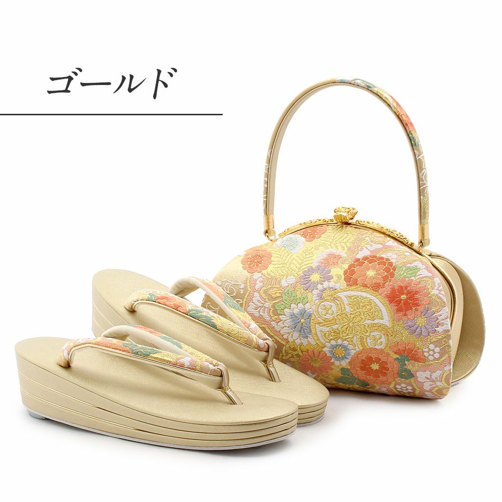 ☆めめ☆　新品未使用　世美庵　成人式　和装用バッグと草履セット　Ｌサイズ Kisste（キステ） 草履バッグセット 成人式 振袖 世美庵 L