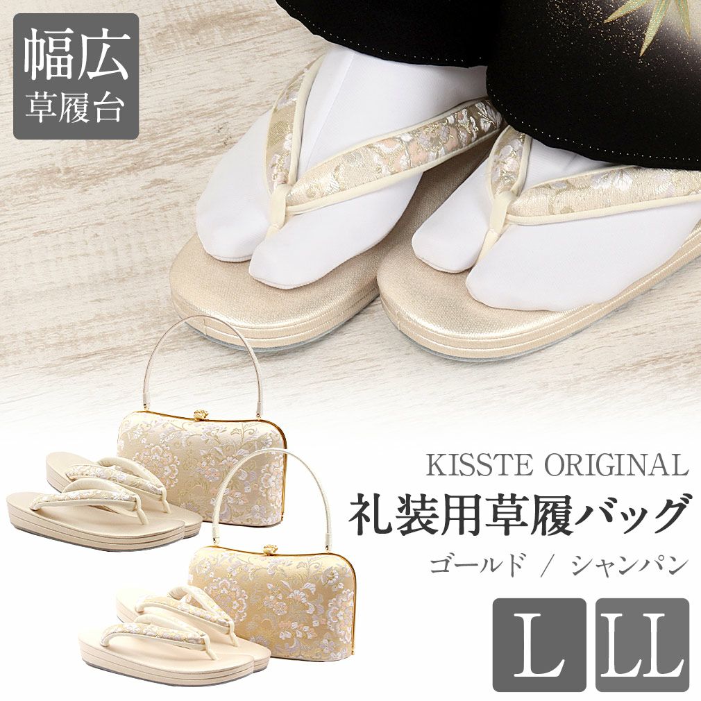 黒留袖 草履 バッグセット Lサイズ LLサイズ 大きめ 唐花 華紋 白梅