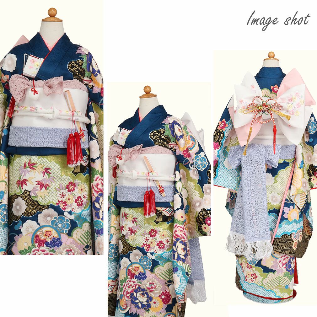 七五三 作り帯　京舞　豪華刺繍　 七五三 7歳 帯 作り帯 結び帯 日本製＜大寸＞ ＜白／小桜＞ 正絹 刺繍
