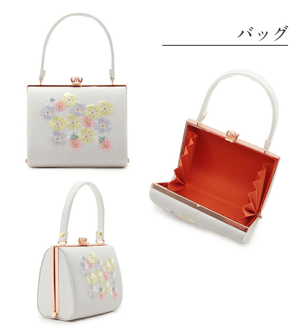 七五三 7歳 小物 はこせこセット 草履 21cm 女の子 販売 ＜白／小桜