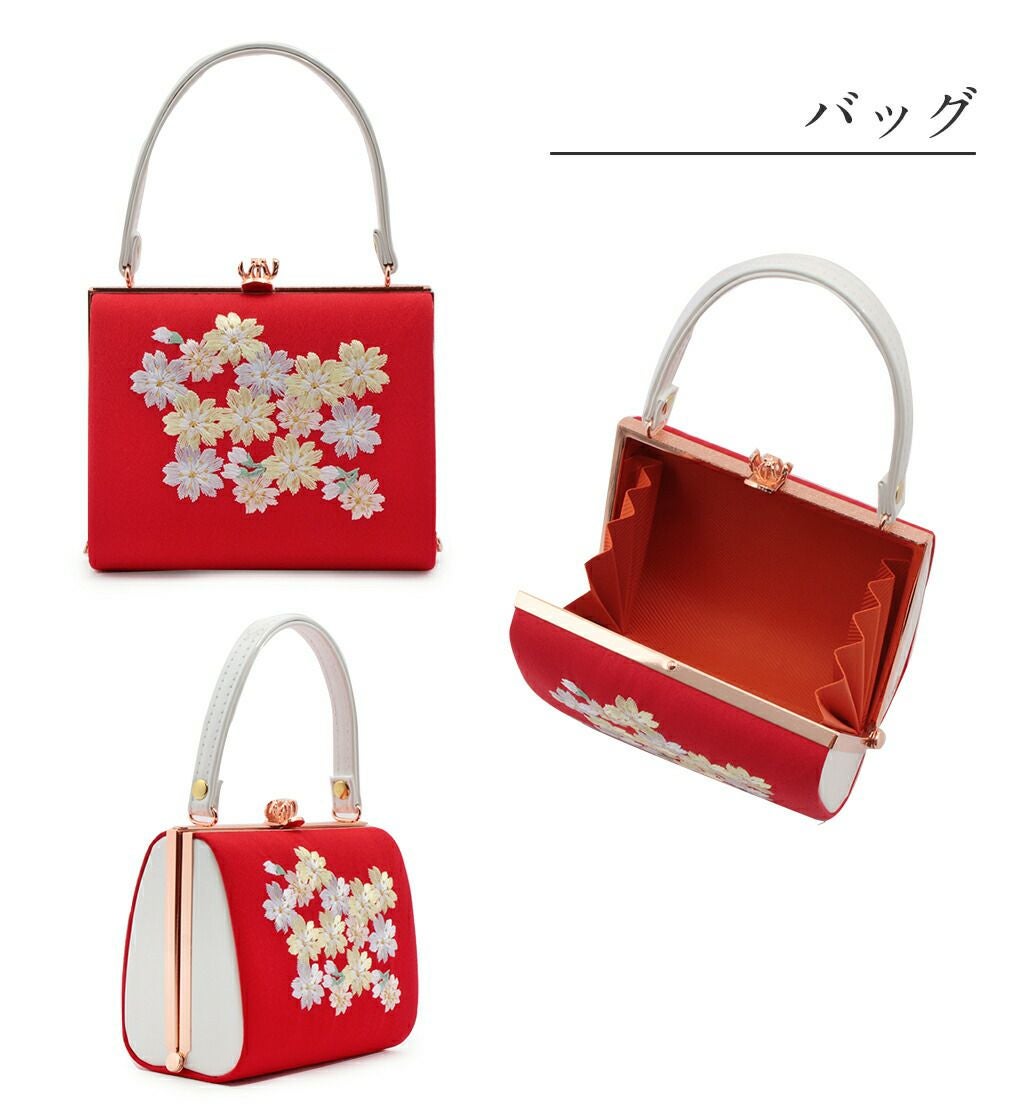 七五三 7歳 小物 はこせこセット 草履 21cm 女の子 販売 ＜赤／小桜