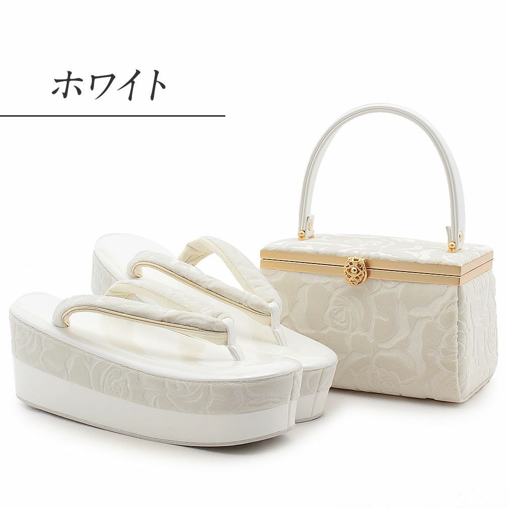 Prima 草履・バッグ（ショッキングピンク／ベルベット）成人式／振袖　卒業式 成人式 草履バックセット 振袖 草履 フリーサイズ Lサイズ PRIMA