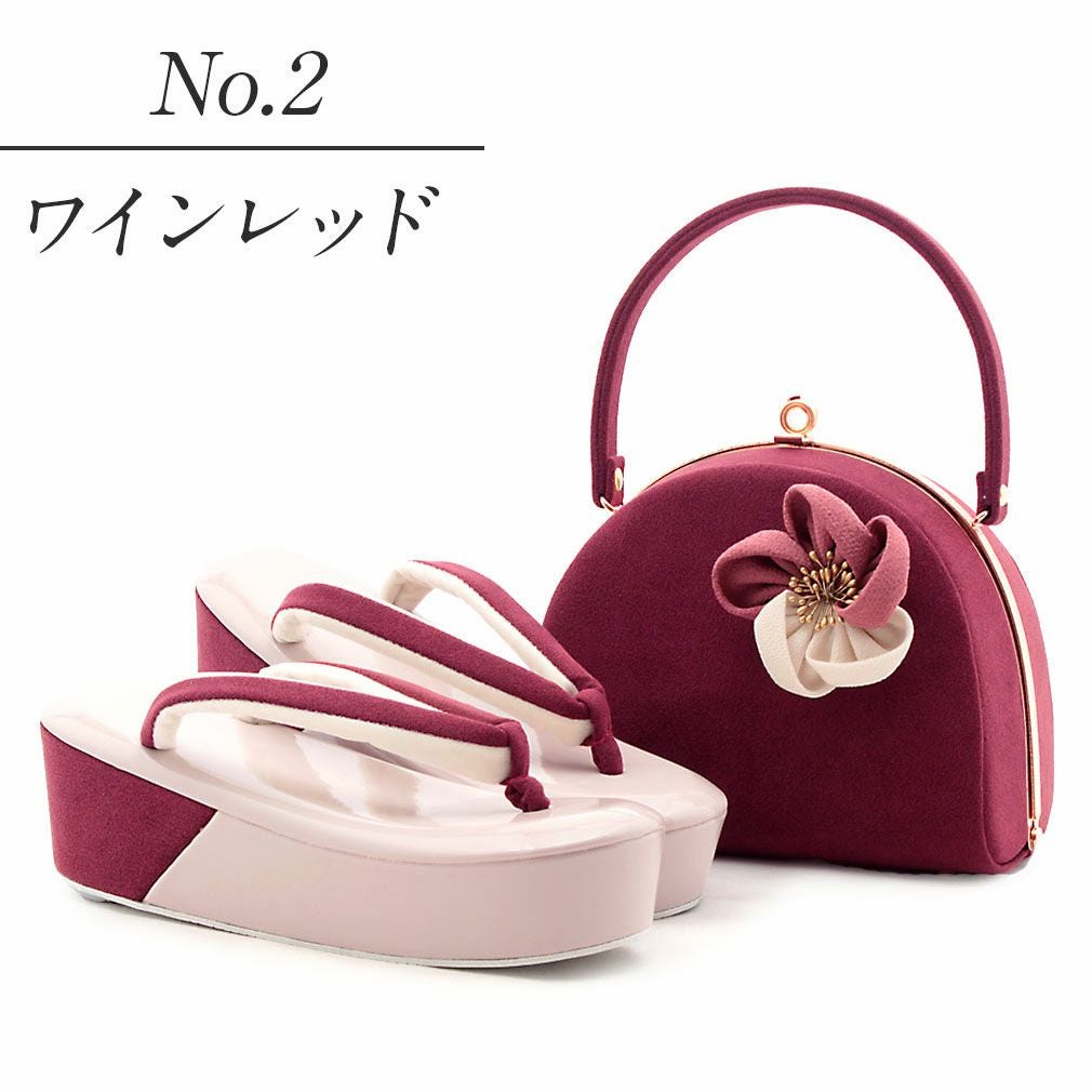 和装用バッグと草履セット ワインレッド 草履バックセット 成人式 振袖 紗織 Mサイズ Lサイズ ベージュ