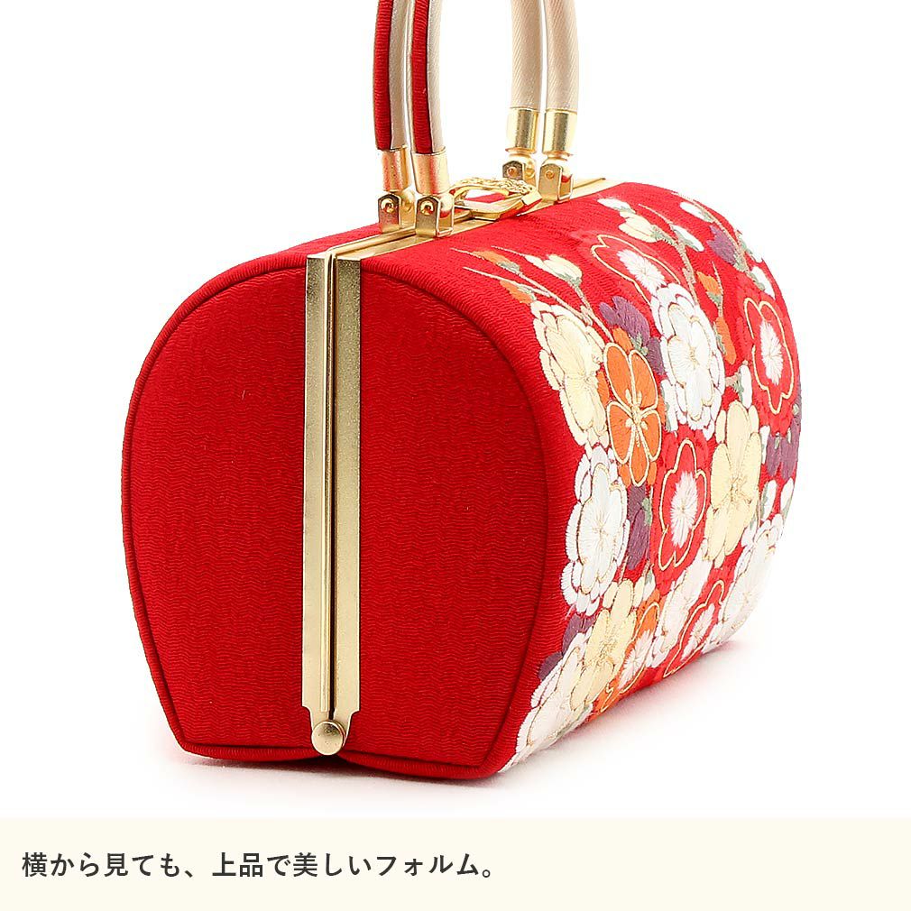 草履バックセット 成人式 振袖 花梅刺繍 金駒刺繍 金駒 梅 紅梅 特殊防