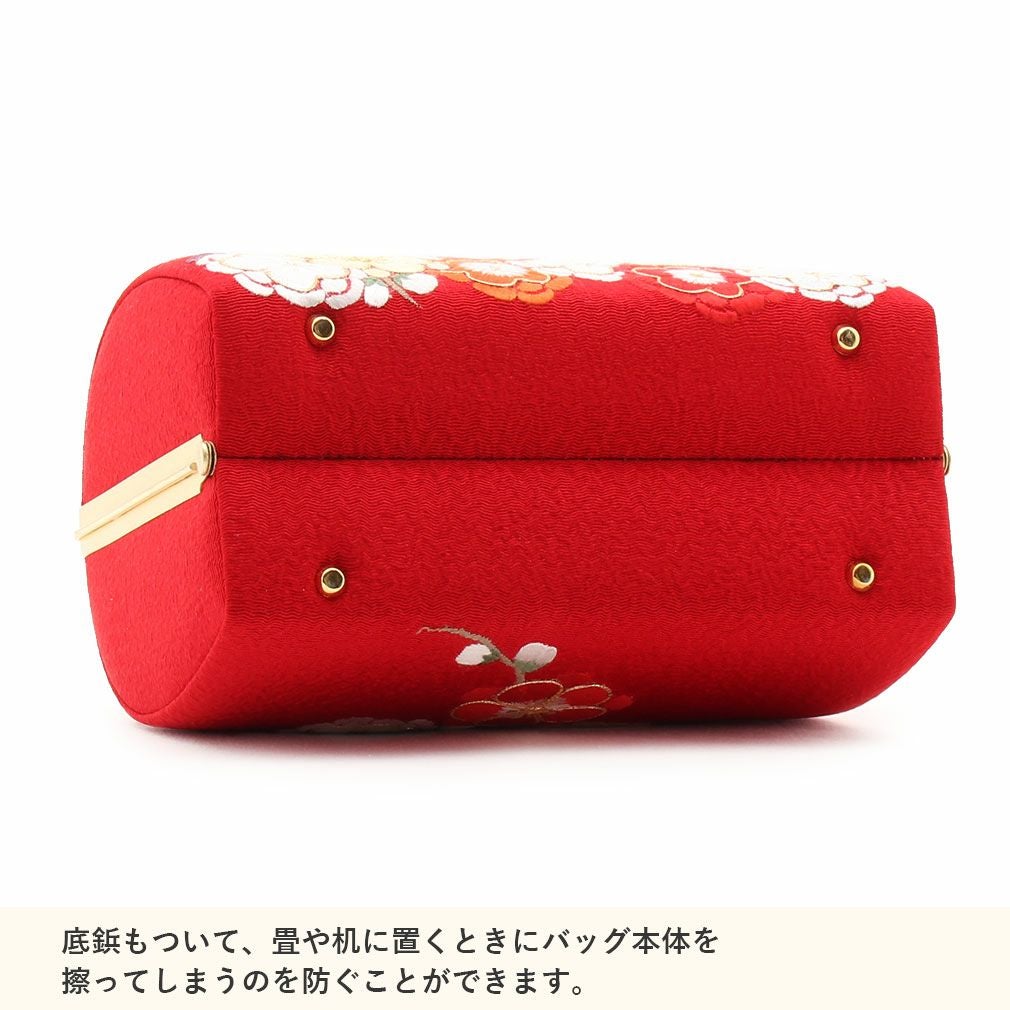 美品★正絹振袖フルセット★金駒刺繍★草履バック付 草履バックセット 成人式 振袖 花梅刺繍 金駒刺繍 金駒 梅 紅梅 特殊防