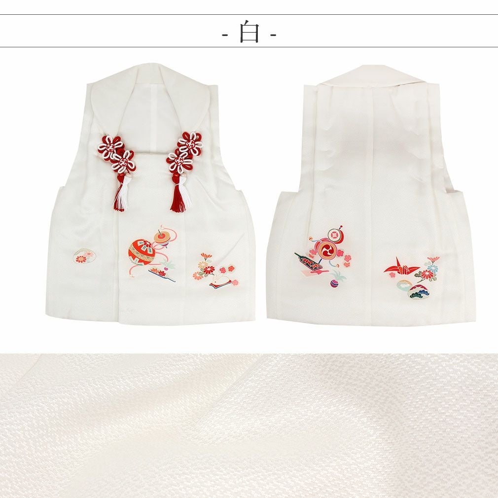 七五三 着物 3歳 女の子 被布 単品 正絹 ＜玩具模様・地紋入り＞