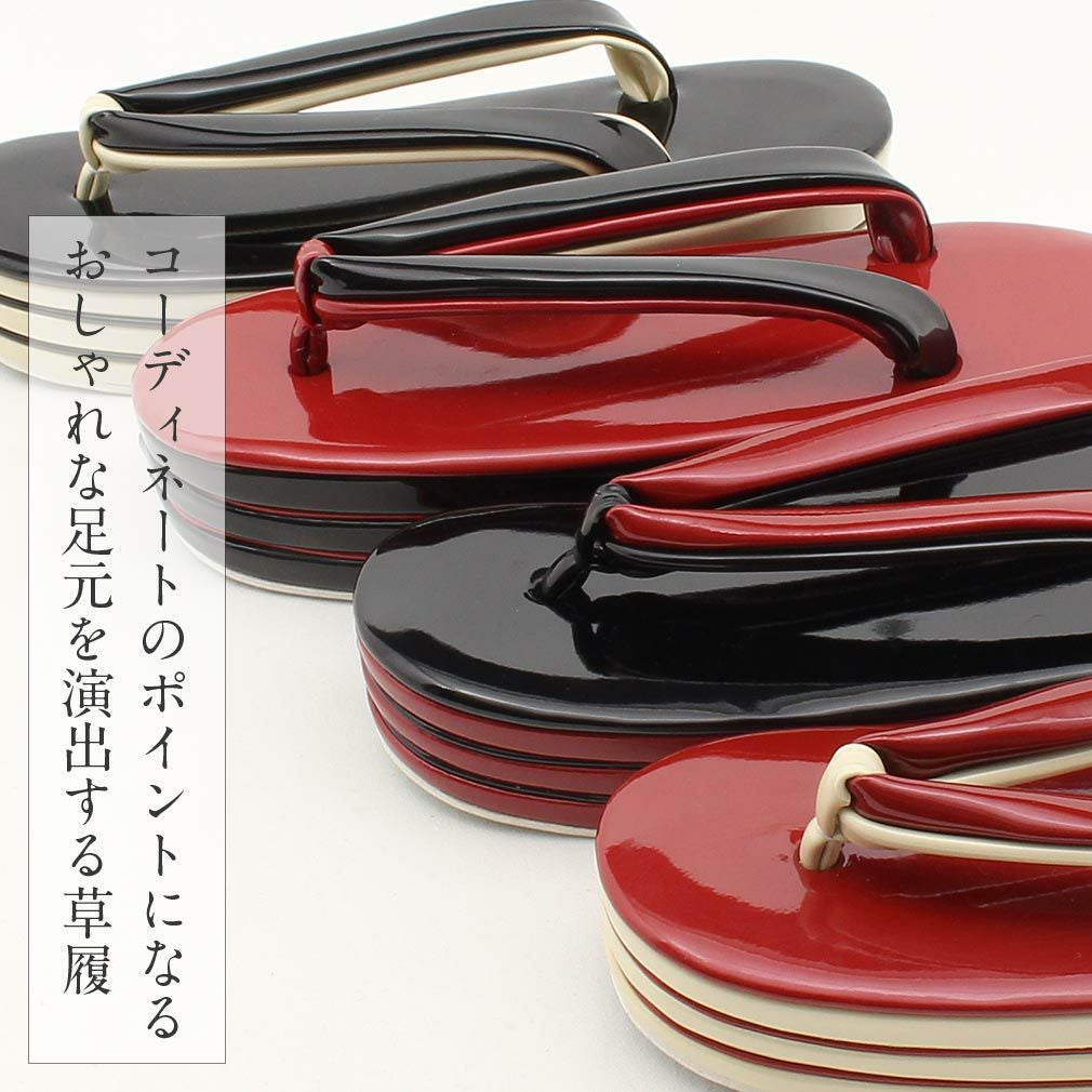 635☆黒赤 LL 振袖用 草履 踵高 7cm 3段 新品 日本製 値下げ koyuki_d02-zh-185