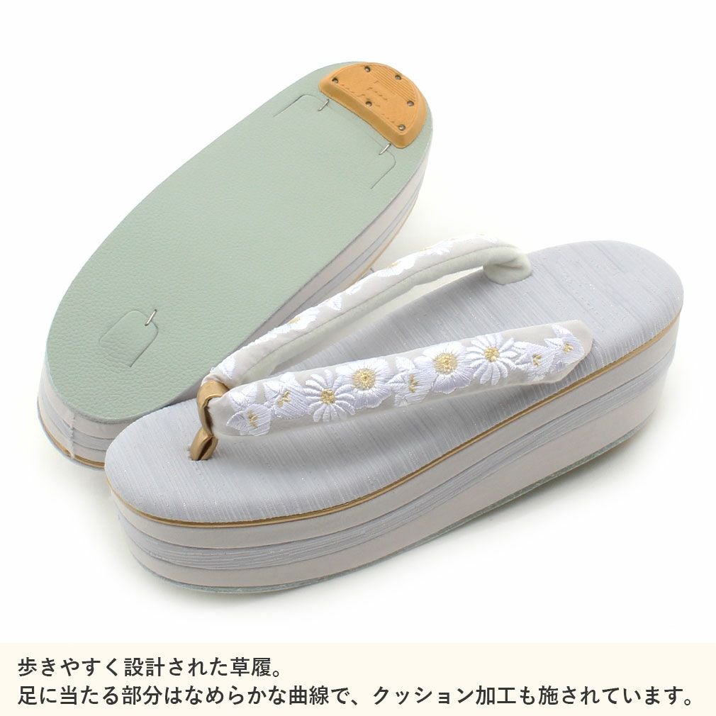 草履バックセット 成人式 振袖 花 菊 スエード調 フリーサイズ Lサイズ