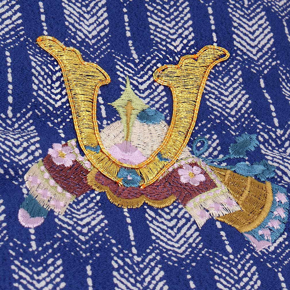 七五三 着物 3歳 男の子 被布 単品 ＜刺繍・兜＞