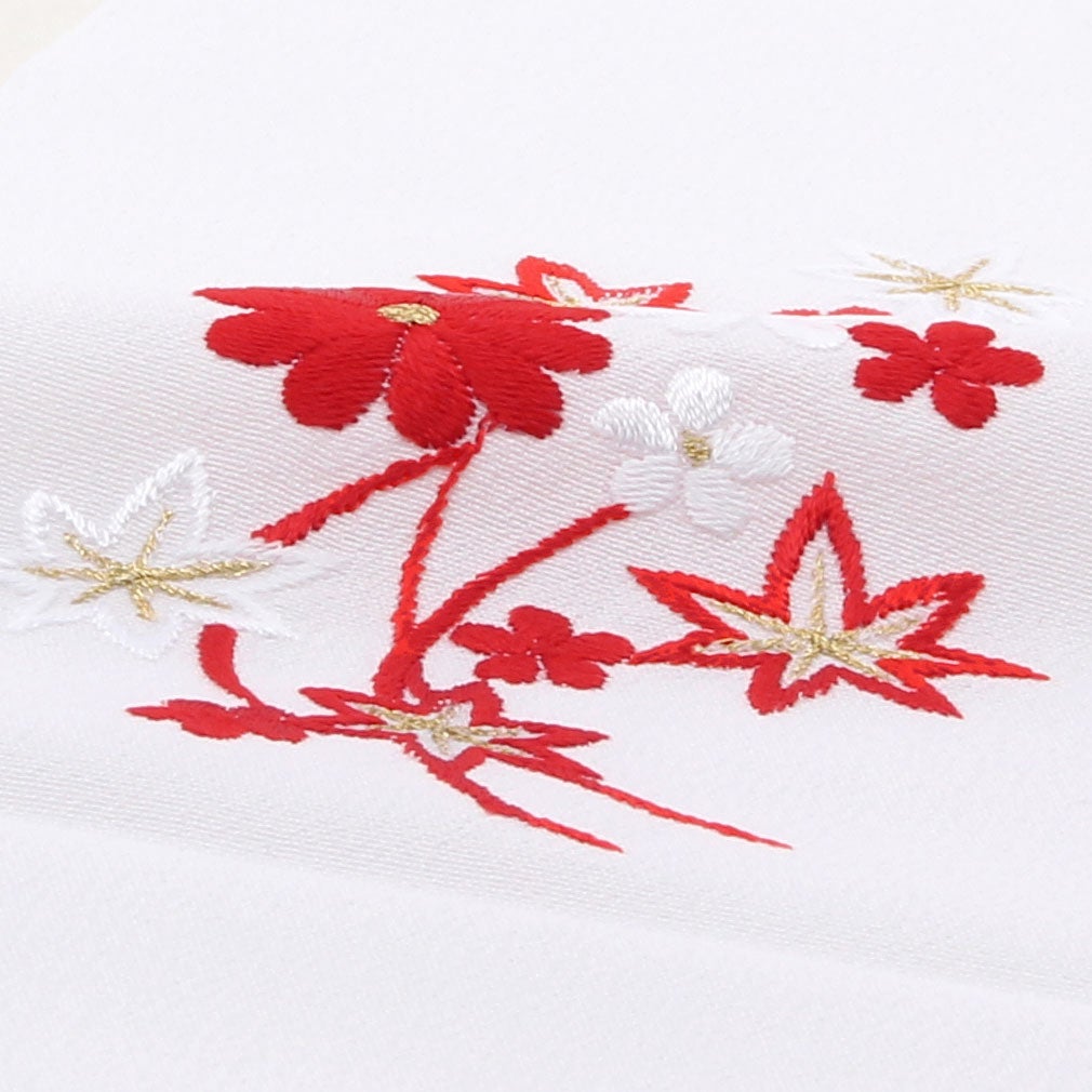七五三 半襟 半衿 子供用 日本製 花づくし おしゃれ 刺繍 メール便対応可
