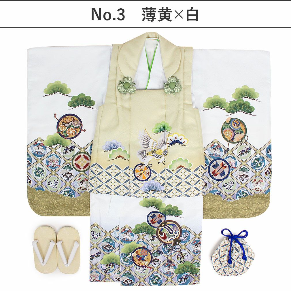 七五三 着物 3歳 男の子 被布セット 販売 6点 全3色
