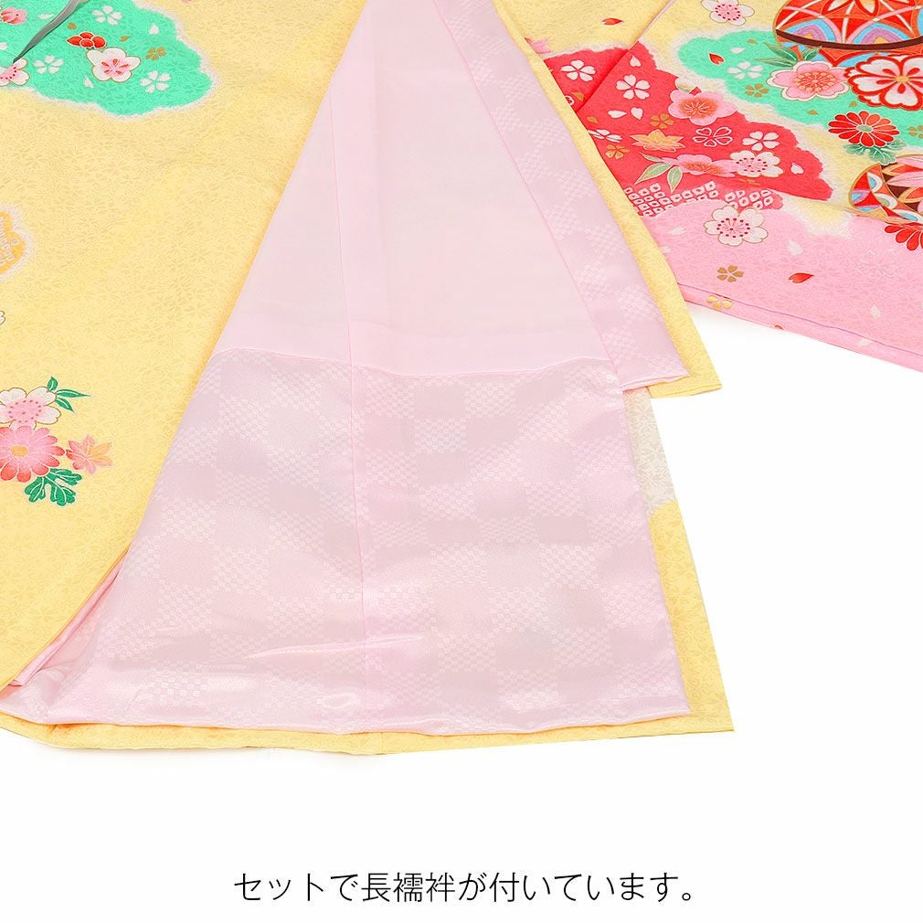 お宮参り 着物 女の子 産着 祝い着 黄色 まり 正絹 のしめ 掛け着 初着