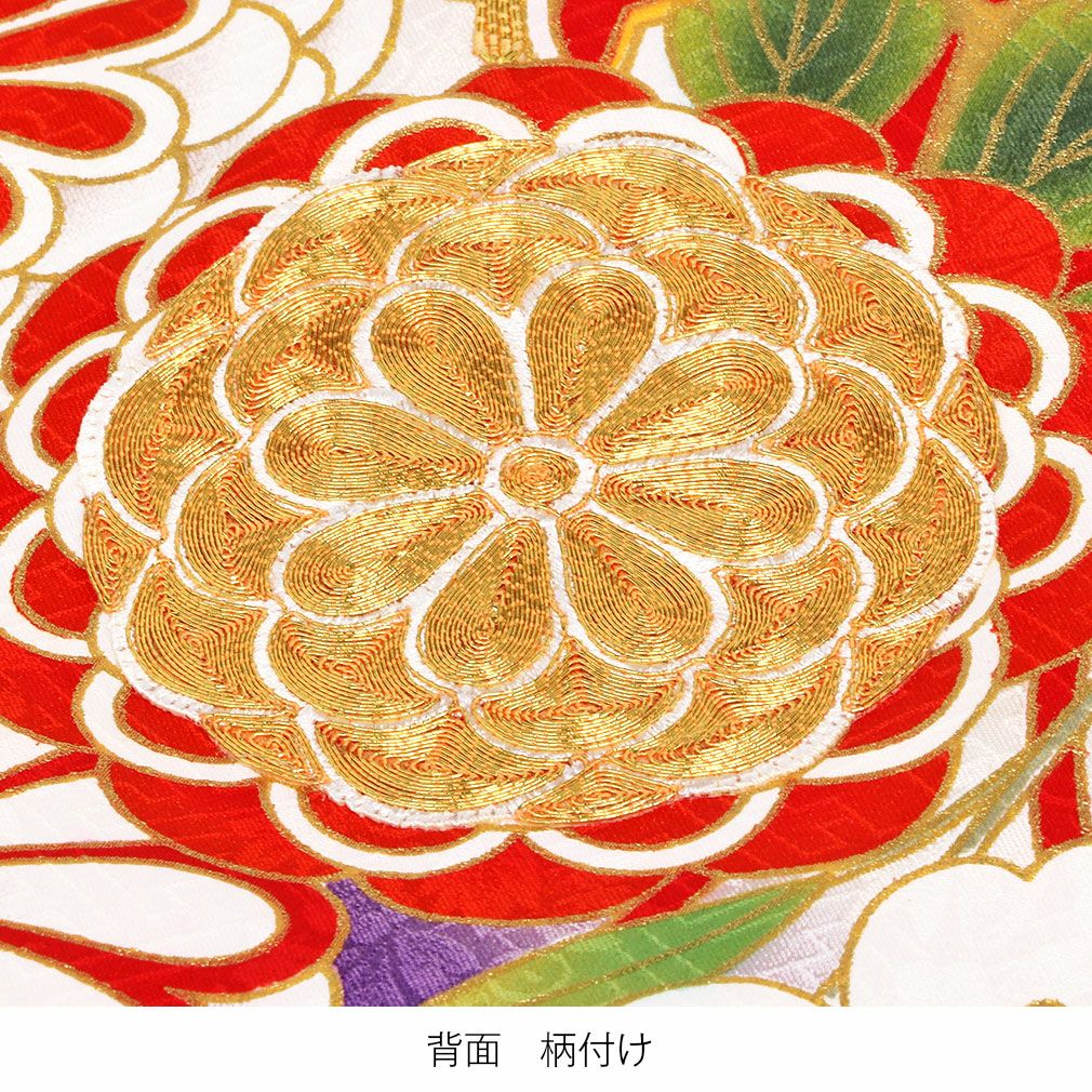 お宮参り 着物 女の子 産着 祝い着 白 紫 赤 まり 鞠 万寿菊 刺繍 正絹