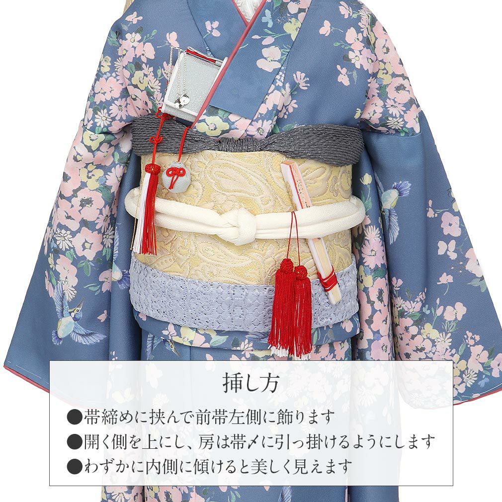 七五三 末広 扇子 子供用 クリーム 鶴 メール便対応可