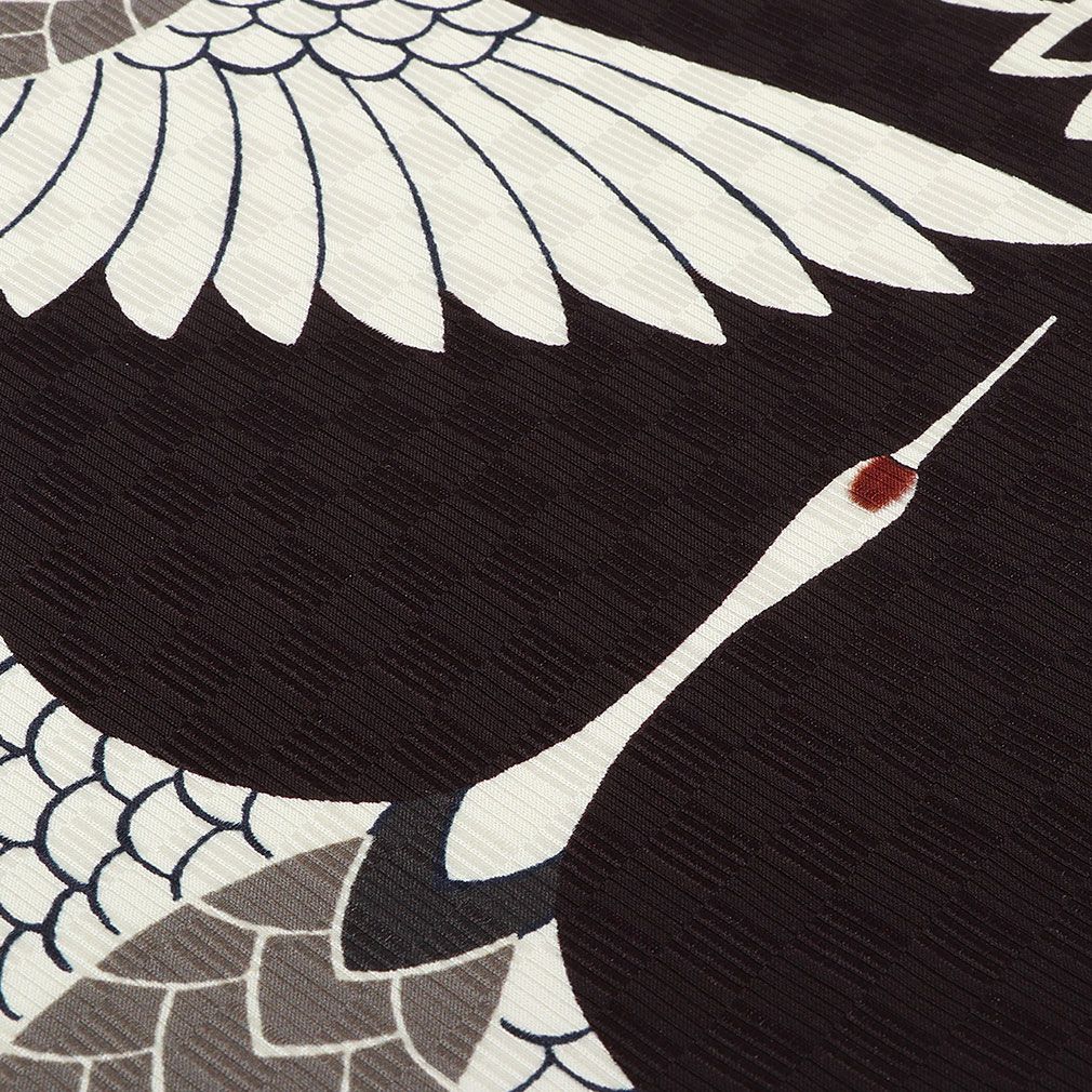 【Q3380】ＡＡお仕立て上がり正絹袋帯　黒地に花、鳥模様 NISHIORI 西陣 帯 袋帯【花柄 ブラック 黒 ゴールド 桜】 西陣織 お