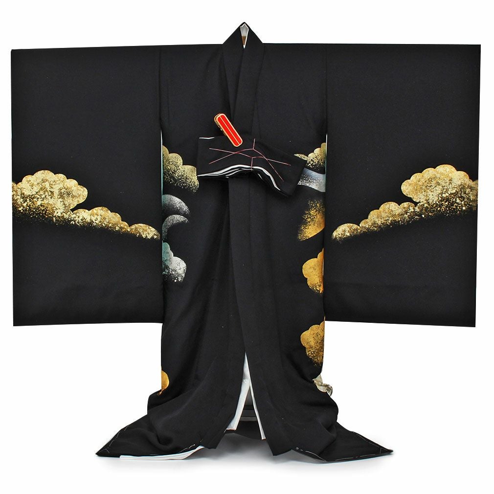 お宮参り 着物 男の子 産着 祝い着 黒 ブラック 竜 龍 富士山 富士 雲