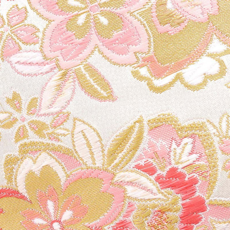 七五三7歳帯作り帯結び帯日本製大寸白桃桜5歳７歳祝い帯祝帯結び帯晴れ着四つ身きもの着物女の子小物和装5歳五歳5才7歳七歳7才