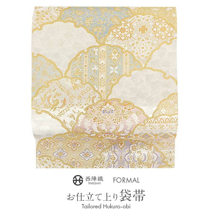 袋帯 絽刺し刺繍 総刺繍 全通柄 正絹 雪輪紋 金糸 フォーマル 仕立て上がり 着物帯 長さ448cm 【キモノオフ野々市若松店】 名古屋帯｜KIMONO・OFF キモノオフ【公式】きもの通販サイト - KIMONO