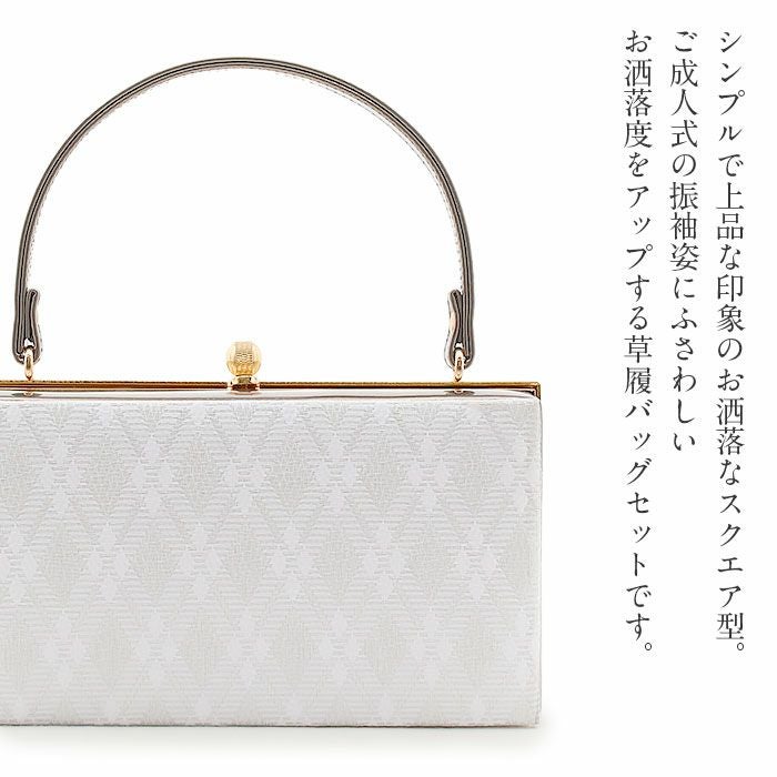 草履バッグセット 成人式 振袖用 成人用 フリー LLサイズ グレージュ