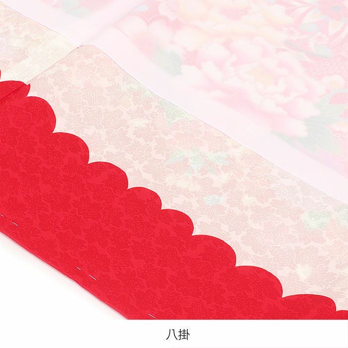 お宮参り 着物 女の子 産着 祝い着 赤 牡丹 鈴 桜 正絹 友禅 金駒刺繍