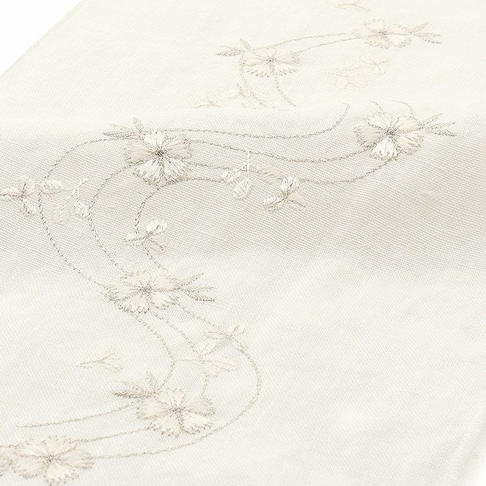 半襟半衿夏白刺繍朝顔紫陽花葡萄雪の結晶夏用夏単衣薄物夏着物彩小径ポリエステル日本製メール便対応可普段用カジュアル用小紋紬色無地御召木綿着物浴衣ゆかたホワイト茶道華道お稽古和装通販購入