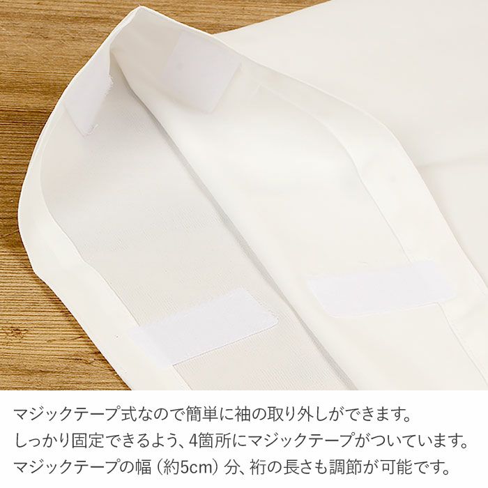 ワンタッチ替え袖 替袖 白 夏用 夏 単衣 薄物 夏着物 東レ セオ
