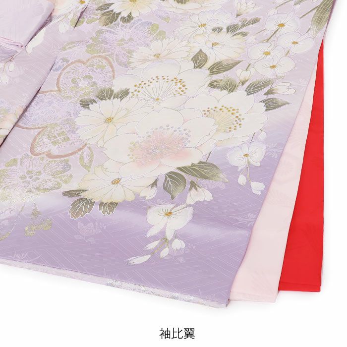 お宮参り 着物 女の子 産着 祝い着 藤色 銀 鞠 八重桜 牡丹 桜 橘 吉祥