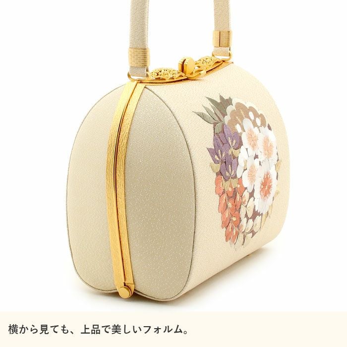 草履バッグセット 成人式 振袖用 成人用 衿秀 Lサイズ クリーム 金 桜